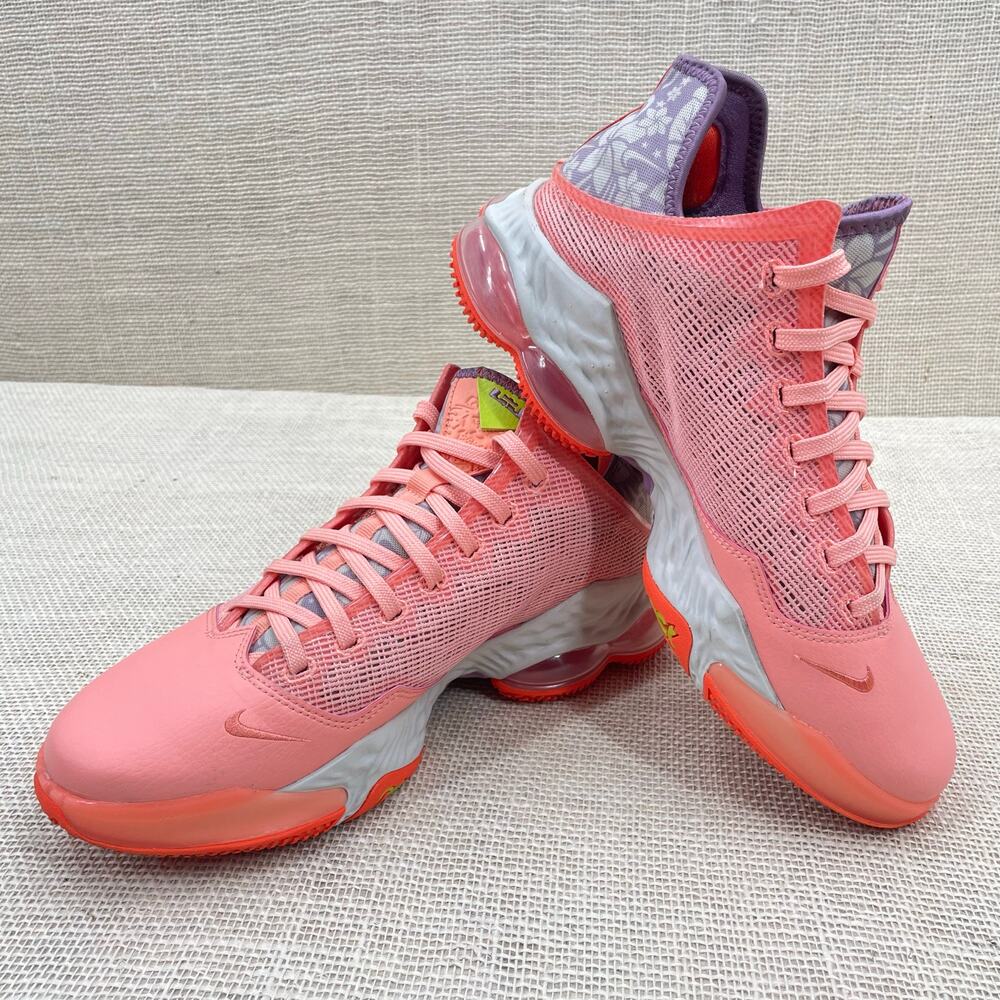 Nike React LeBron Low Hawaii, Aloha Crimson Bliss, Basketball Sneakers,‎ Men 9.5